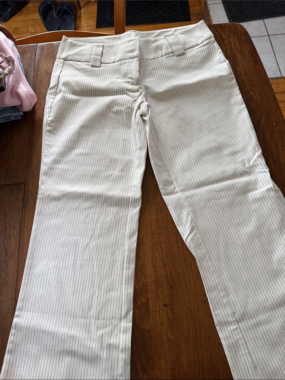 Forever 21 Cream Pinstripe Straight-Leg Kids Pants